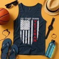 Us Coast Guard Veteran Uscg American Flag Tank Top thumb 4