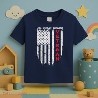 Us Coast Guard Veteran Uscg American Flag Toddler T-Shirt thumb 3
