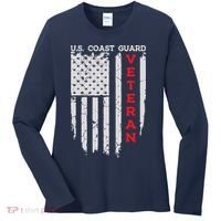 Us Coast Guard Veteran Uscg American Flag Women's Long Sleeve Shirt thumb 0
