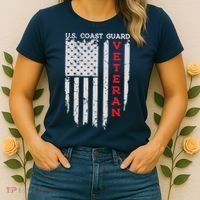 Us Coast Guard Veteran Uscg American Flag Women's T-Shirt thumb 2