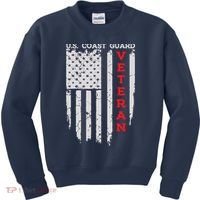 Us Coast Guard Veteran Uscg American Flag Kids Sweatshirt thumb 0