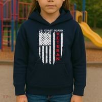 Us Coast Guard Veteran Uscg American Flag Kids Hoodie thumb 3