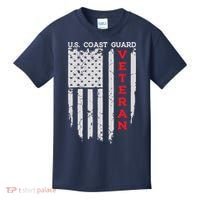 Us Coast Guard Veteran Uscg American Flag Kids T-Shirt thumb 0
