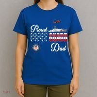 Us Coast Guard Dad Uscg American Flag Vintage Cool Gift T-Shirt thumb 4