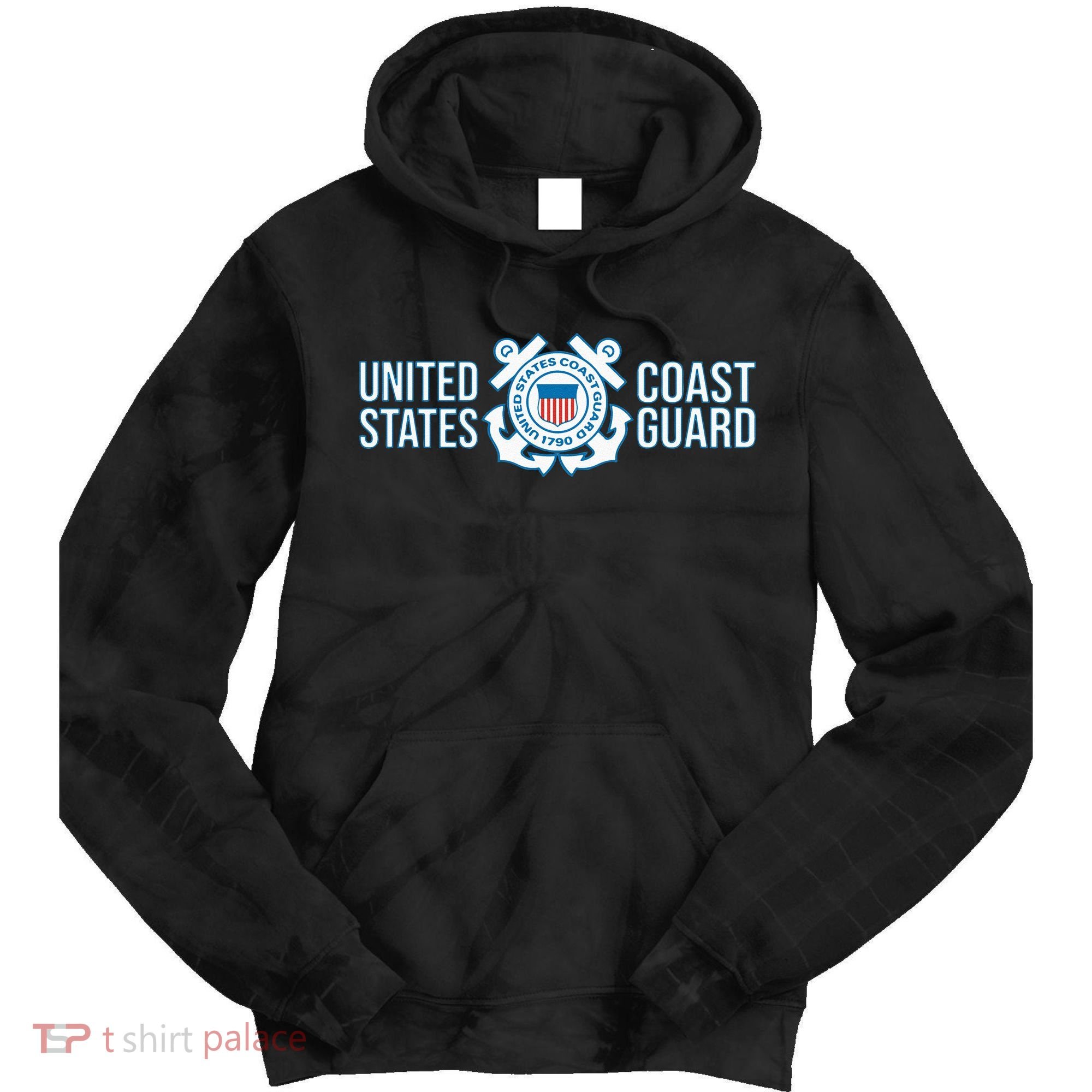 US COAST GUARD USCG UNITED STATES ANCHOR Tie Dye Hoodie