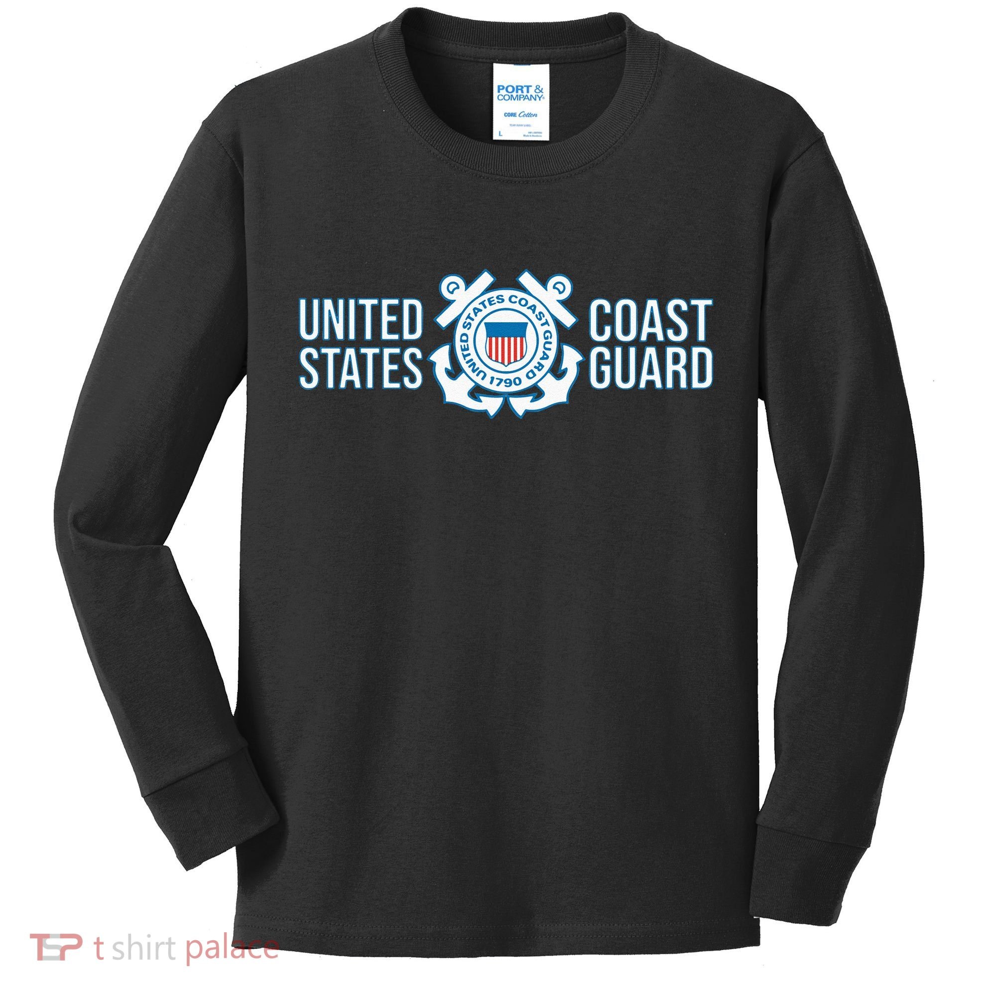 US COAST GUARD USCG UNITED STATES ANCHOR Kids Long Sleeve Shirt