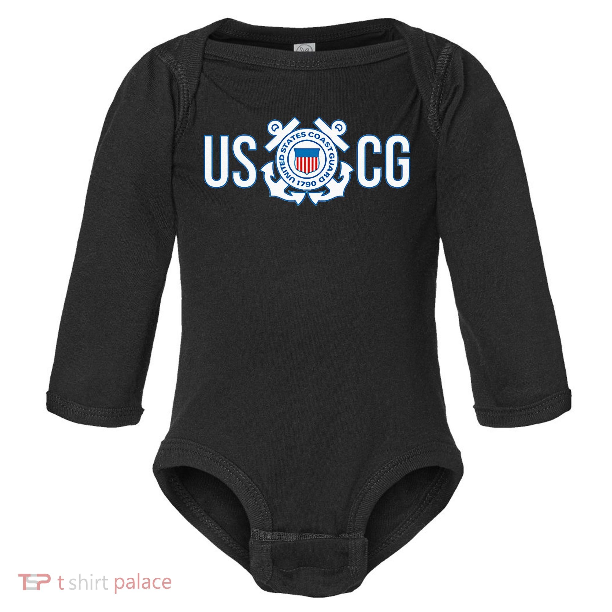 Us Coast Guard Uscg United States Anchor Baby Long Sleeve Bodysuit
