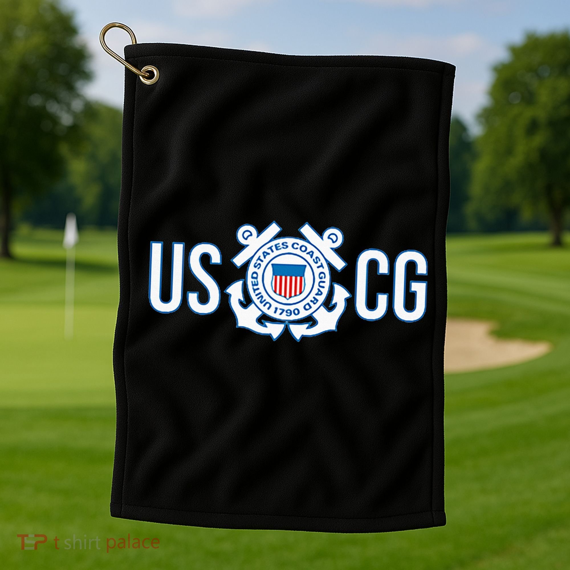 Us Coast Guard Uscg United States Anchor Golf Towel