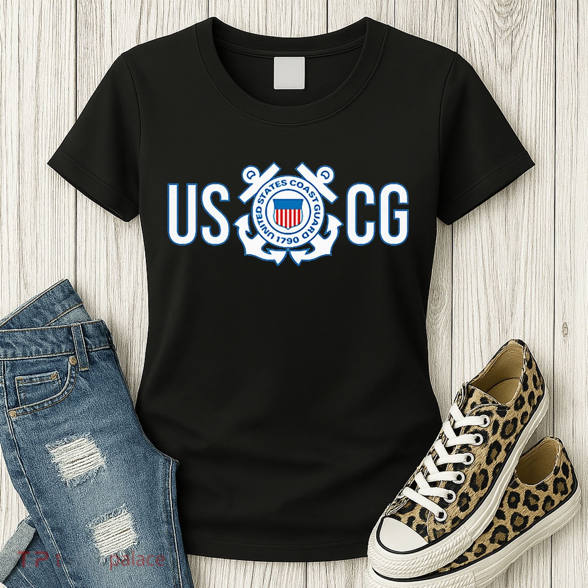 Us Coast Guard Uscg United States Anchor Women's T-Shirt