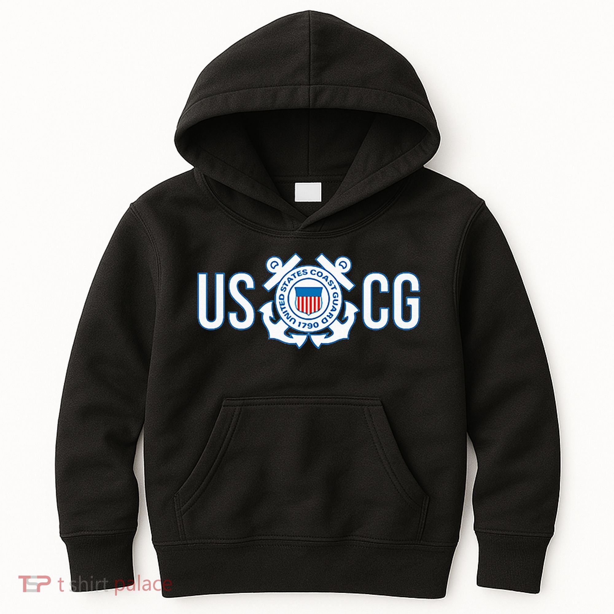 Us Coast Guard Uscg United States Anchor Kids Hoodie