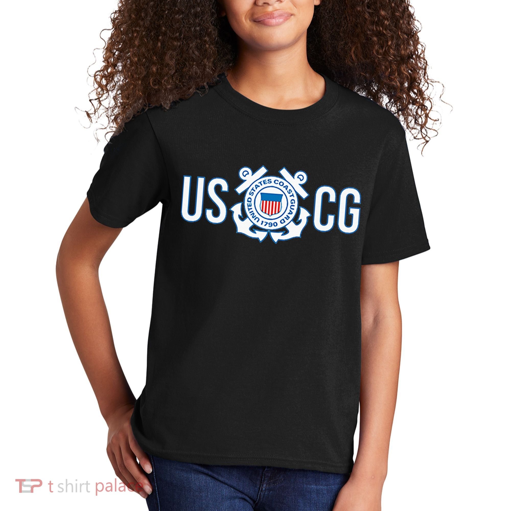Us Coast Guard Uscg United States Anchor Kids T-Shirt