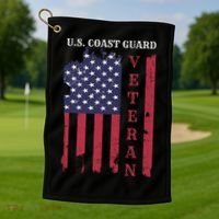 Us Coast Guard Veteran Appreciation Retiret Gift Golf Towel thumb 1
