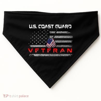 Us Coast Guard Veteran Veteran Flag USA-Made Doggie Bandana