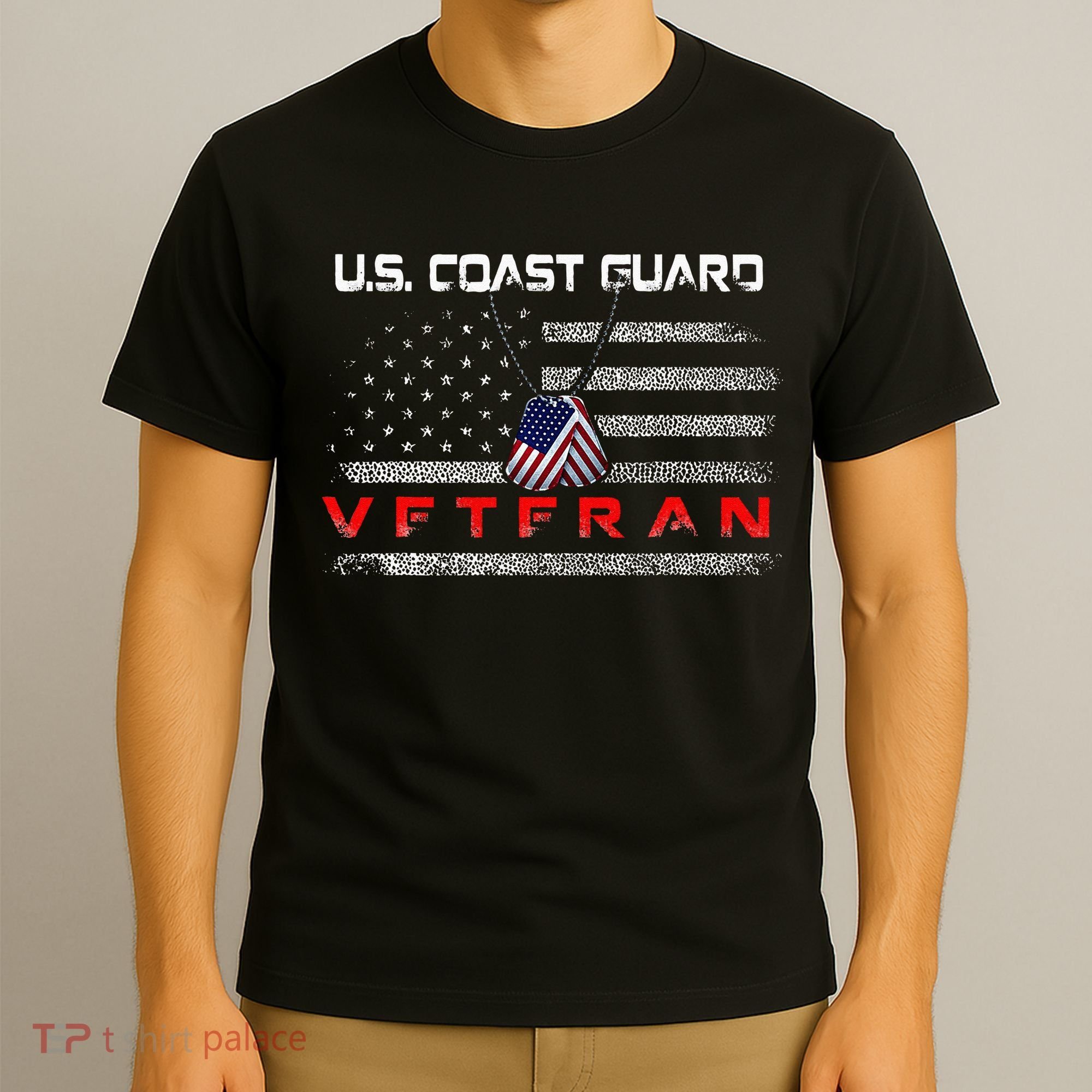 Us Coast Guard Veteran Veteran Flag T-Shirt