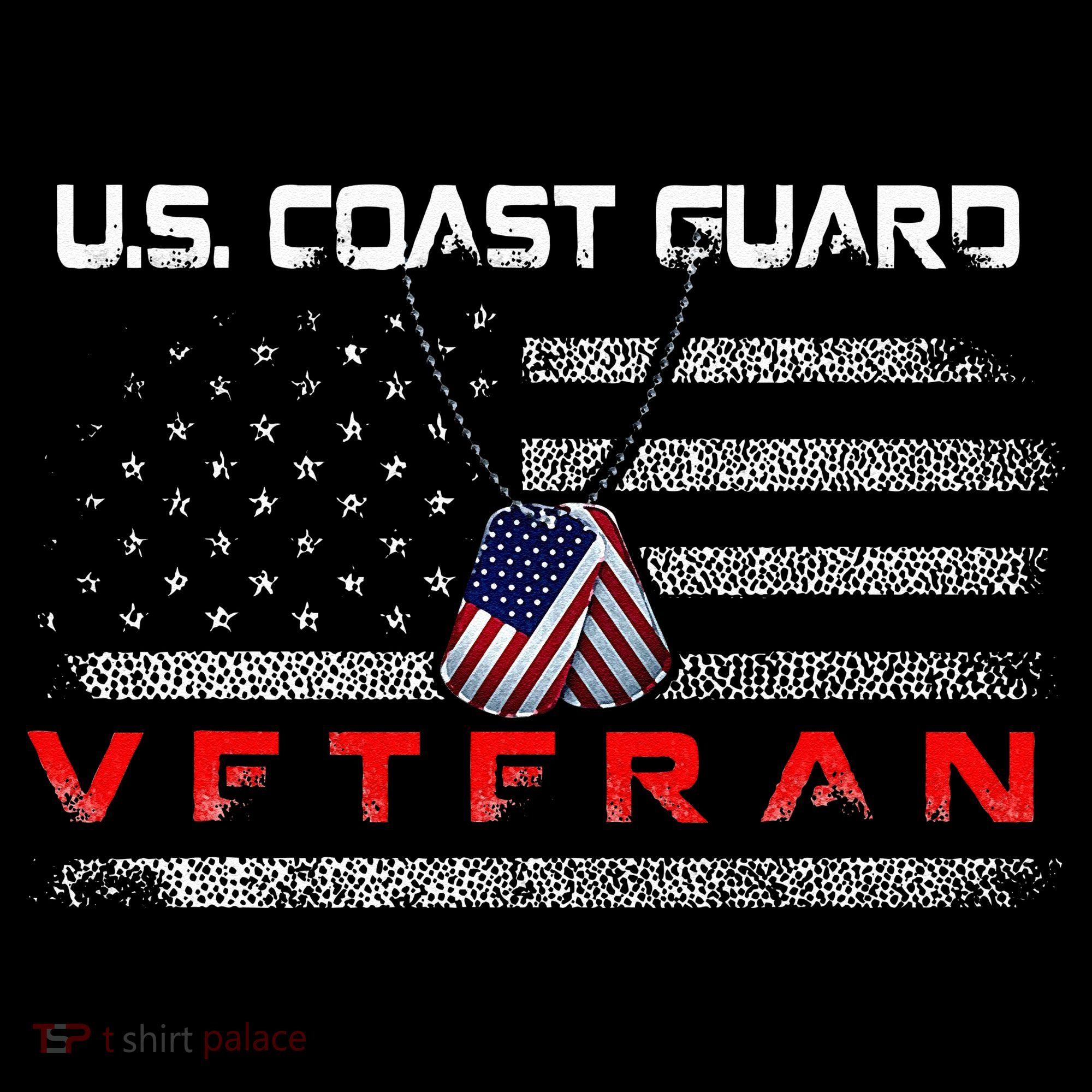 Us Coast Guard Veteran Veteran Flag T-Shirt