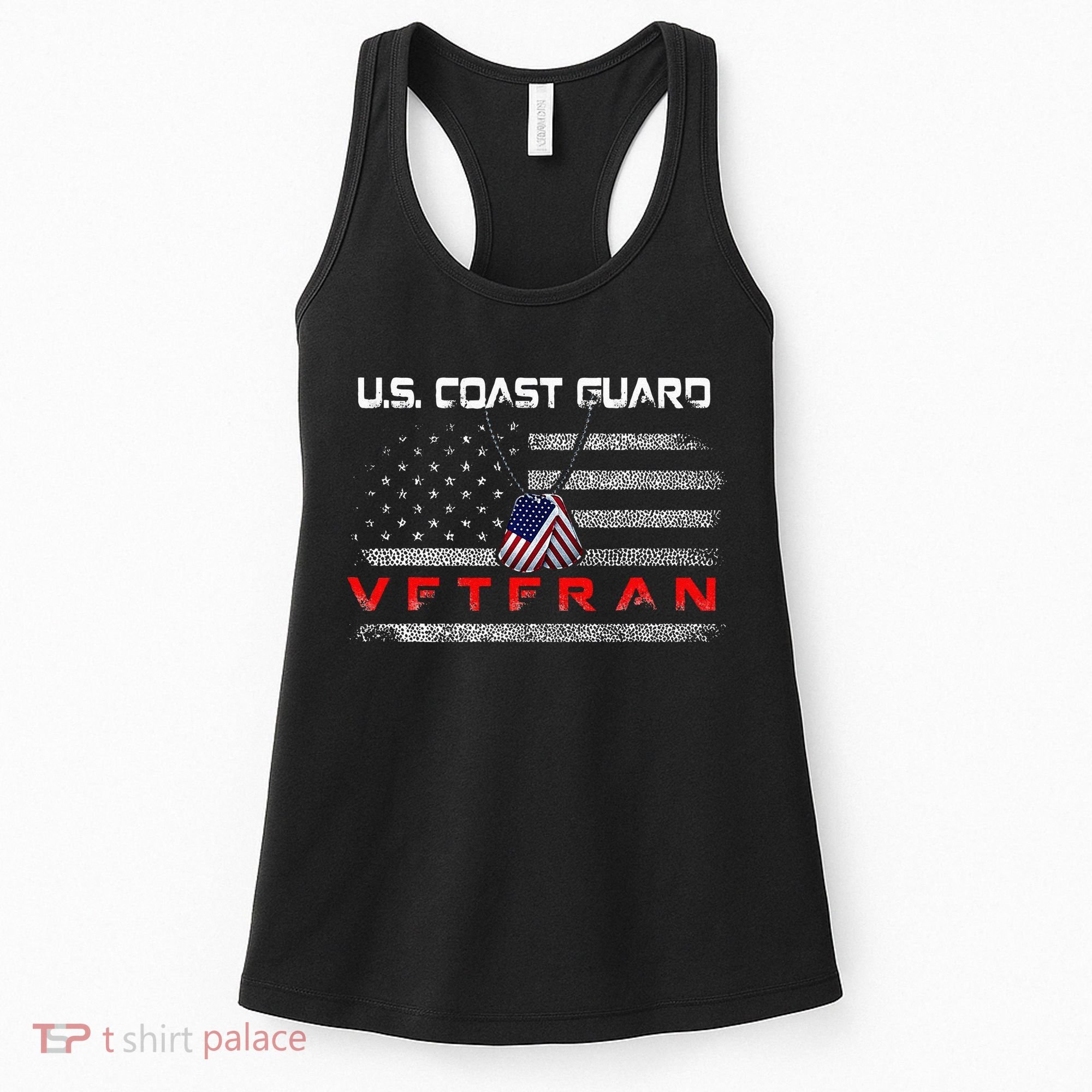 Us Coast Guard Veteran Veteran Flag Women's Tank Top