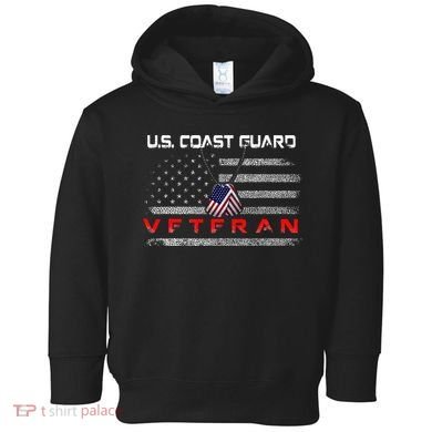 Us Coast Guard Veteran Veteran Flag Toddler Hoodie