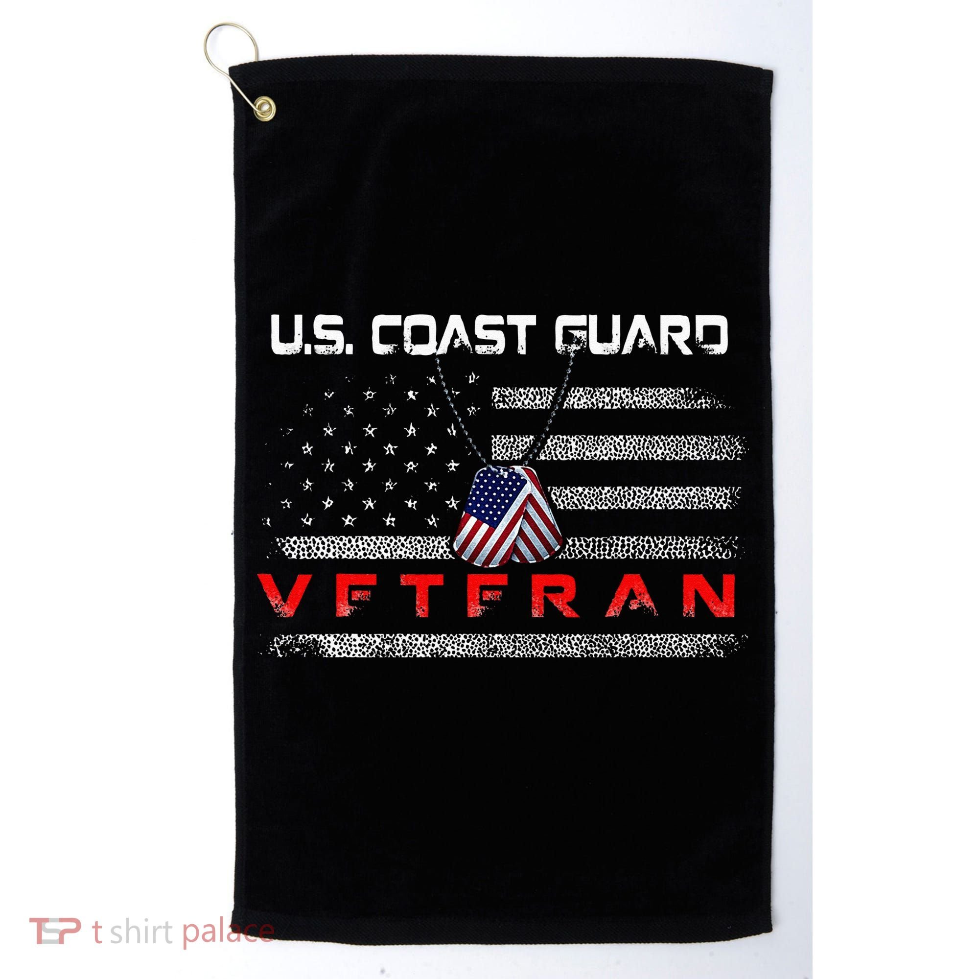 Us Coast Guard Veteran Veteran Flag Golf Towel