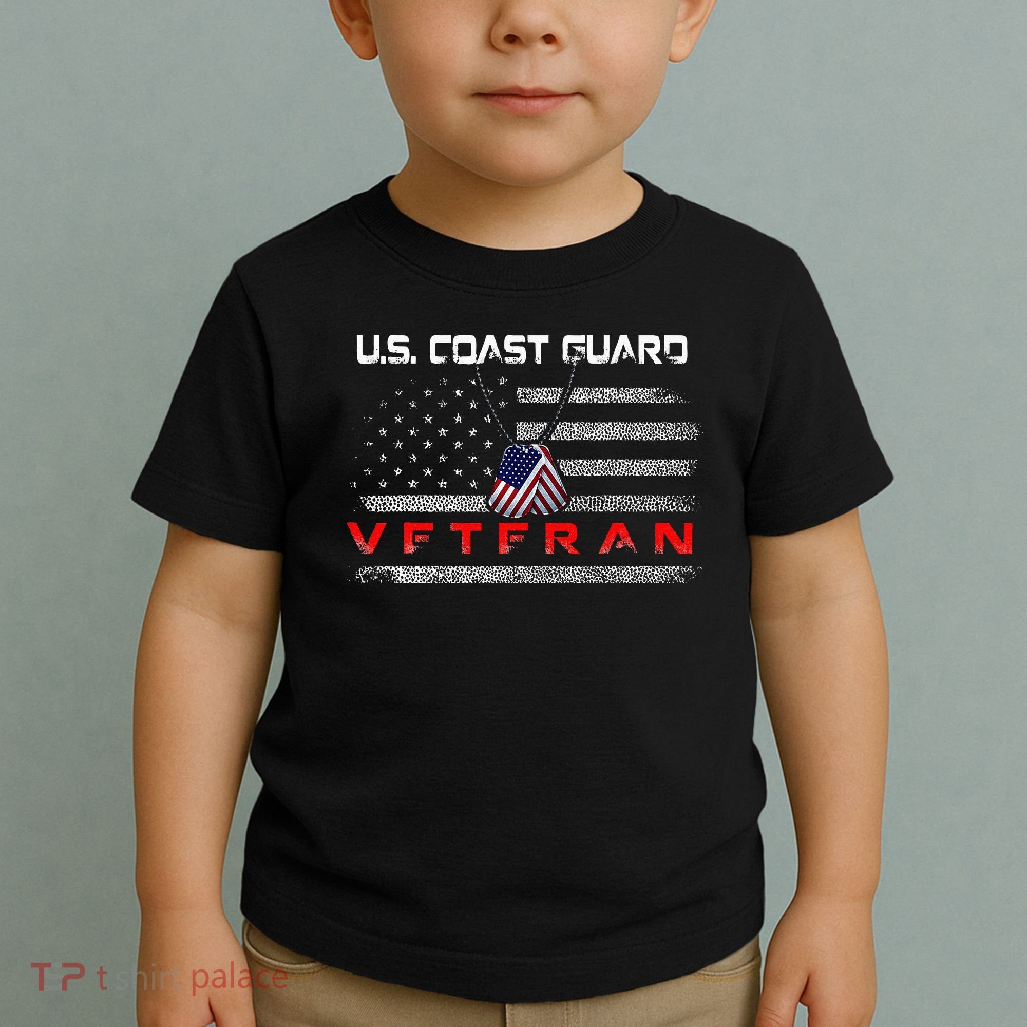 Us Coast Guard Veteran Veteran Flag Toddler T-Shirt