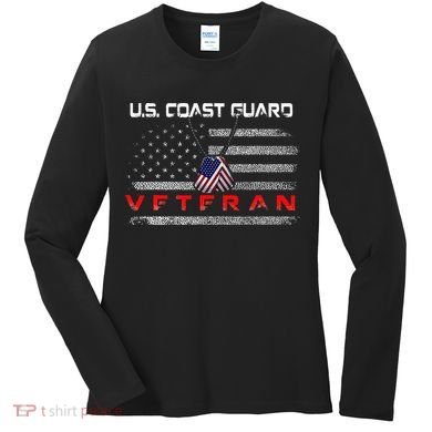 Us Coast Guard Veteran Veteran Flag Women's Long Sleeve Shirt