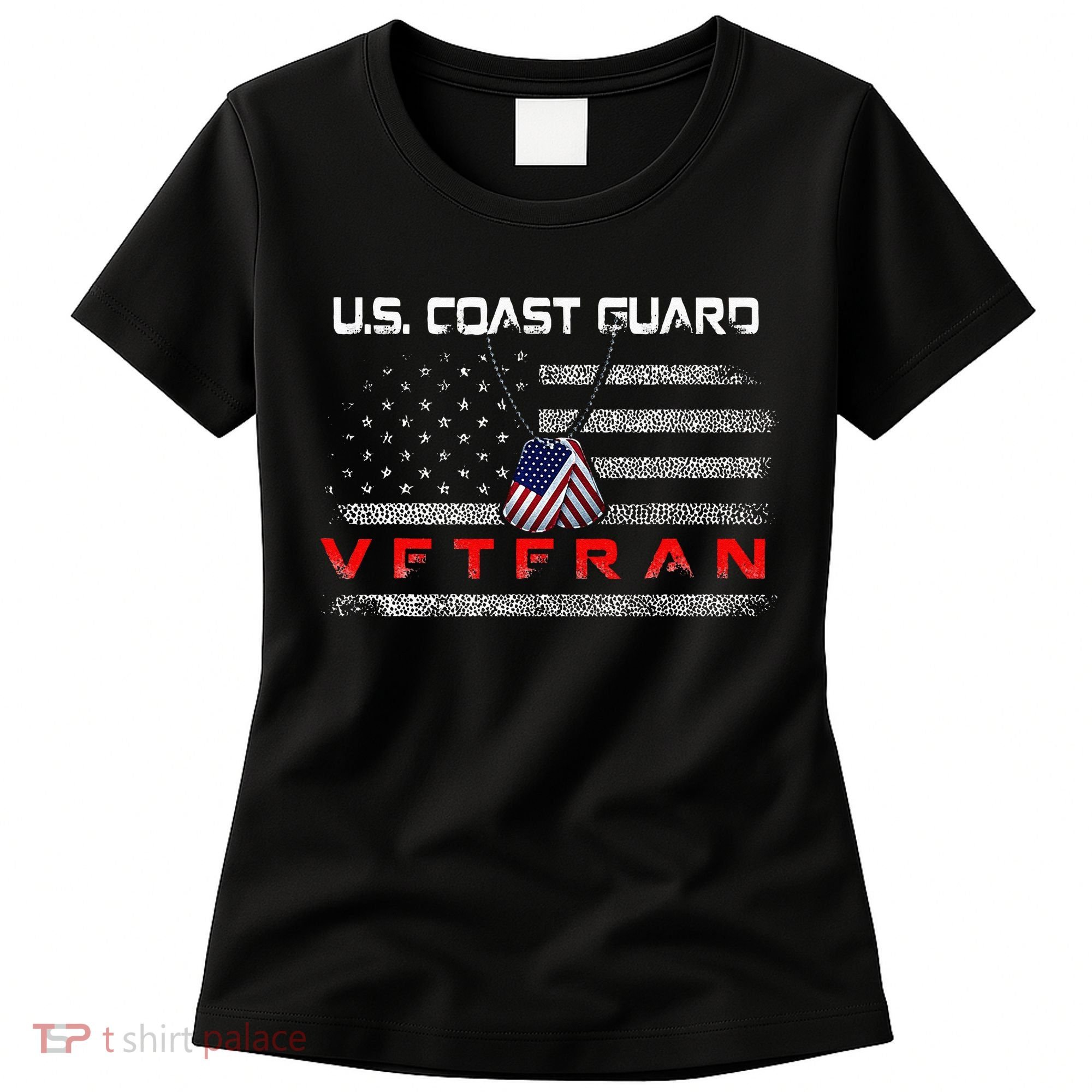 Us Coast Guard Veteran Veteran Flag Women's T-Shirt