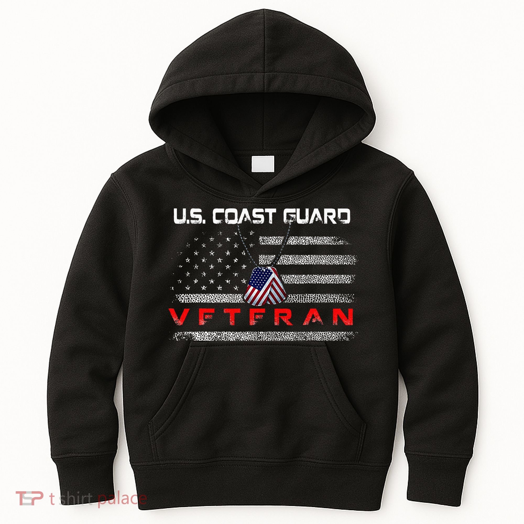 Us Coast Guard Veteran Veteran Flag Kids Hoodie