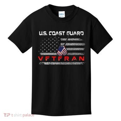 Us Coast Guard Veteran Veteran Flag Kids T-Shirt