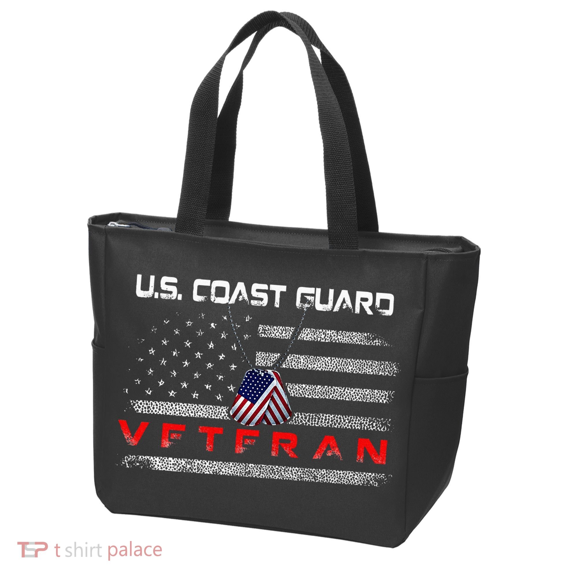 Us Coast Guard Veteran Veteran Flag Tote Bag
