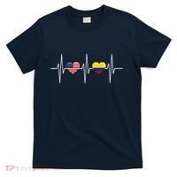 Usa Colombia Heartbeat America Colombian Flag Heart T-Shirt thumb 0