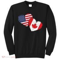 USA Canada Heart Country Flag American Canadian Sweatshirt thumb 0