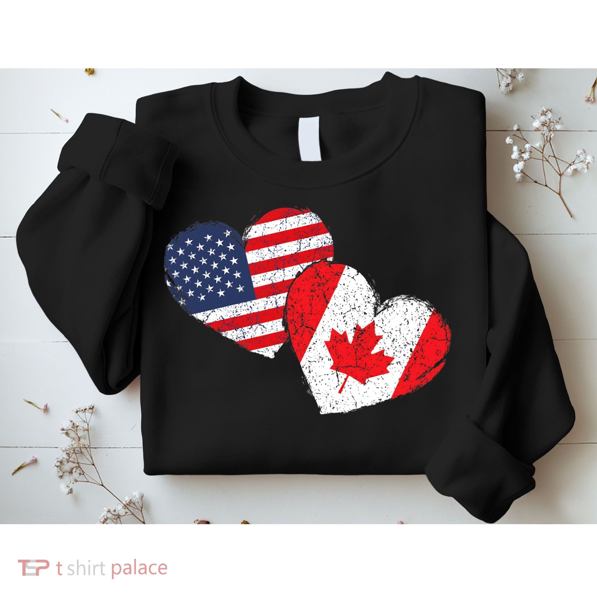USA Canada Heart Country Flag American Canadian Sweatshirt