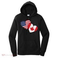 USA Canada Heart Country Flag American Canadian Women's Hoodie thumb 0