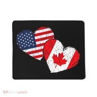 USA Canada Heart Country Flag American Canadian Mousepad thumb 0