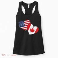 USA Canada Heart Country Flag American Canadian Women's Tank Top thumb 0
