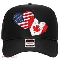 USA Canada Heart Country Flag American Canadian Hat thumb 0
