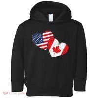 USA Canada Heart Country Flag American Canadian Toddler Hoodie thumb 0