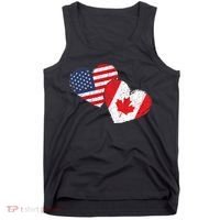 USA Canada Heart Country Flag American Canadian Tank Top thumb 0
