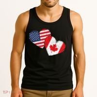 USA Canada Heart Country Flag American Canadian Tank Top thumb 3