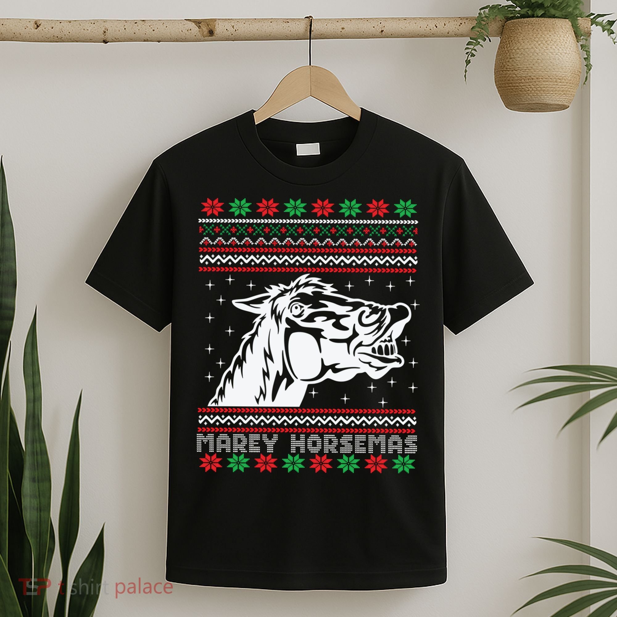 Ugly Christmas Horse Marey Horsemas Xmas Cute Gift T-Shirt