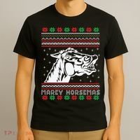 Ugly Christmas Horse Marey Horsemas Xmas Cute Gift T-Shirt thumb 3