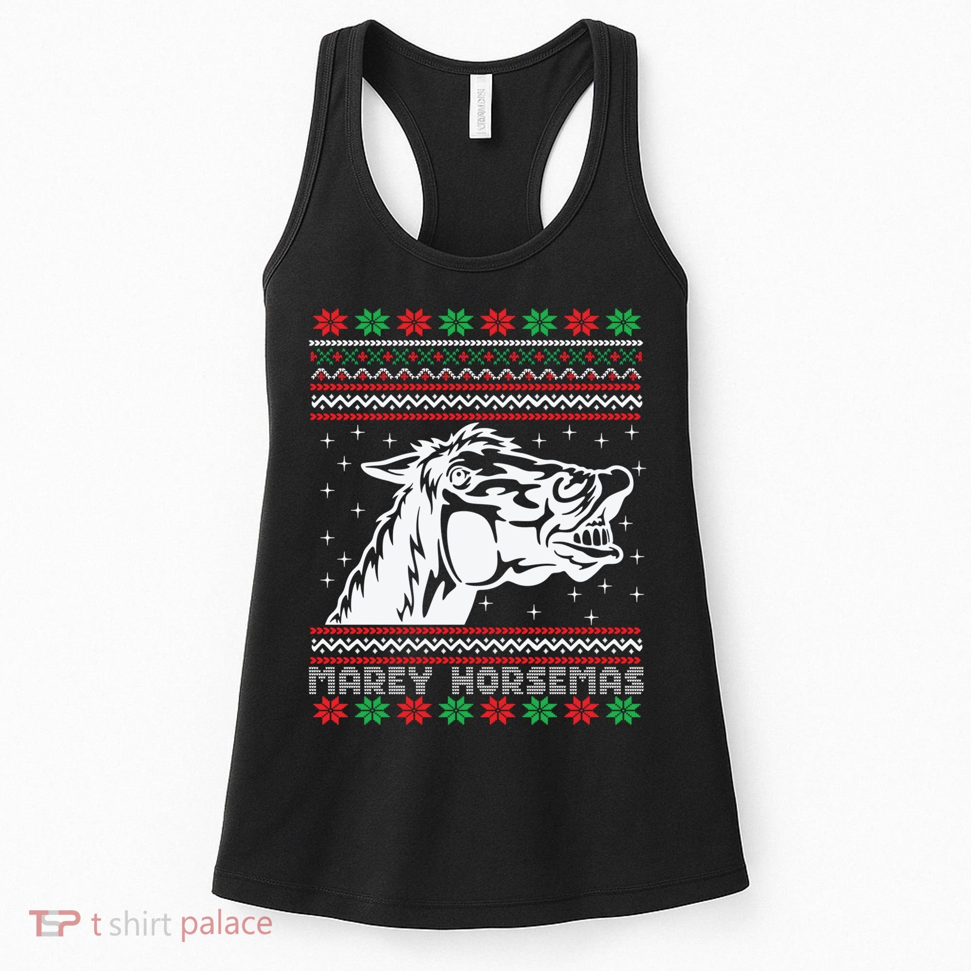 Ugly Christmas Horse Marey Horsemas Xmas Cute Gift Women's Tank Top