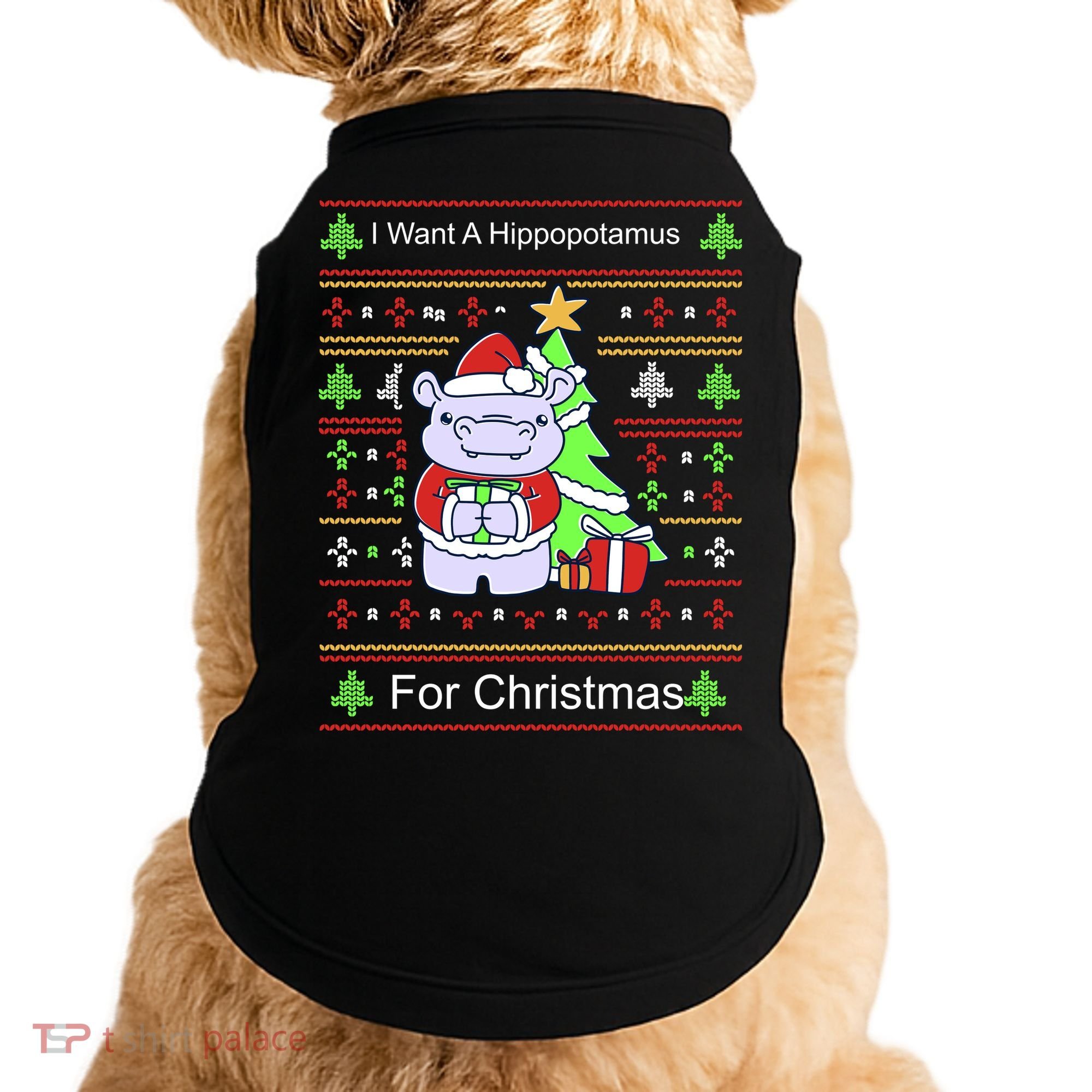Ultimate Christmas I Want A Hippopotamus Ugly Doggie Tank