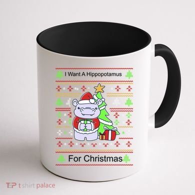 Ultimate Christmas I Want A Hippopotamus Ugly Coffee Mug back