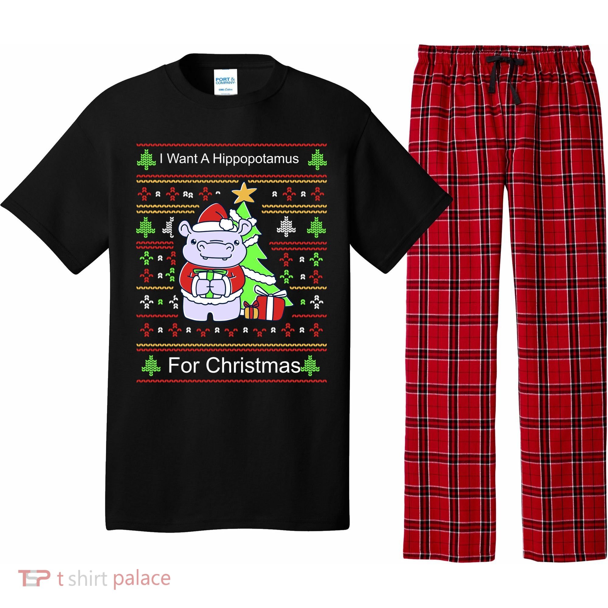 Ultimate Christmas I Want A Hippopotamus Ugly Pajama Set