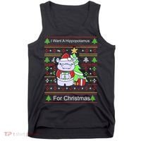Ultimate Christmas I Want A Hippopotamus Ugly Tank Top thumb 0