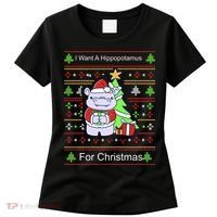 Ultimate Christmas I Want A Hippopotamus Ugly Women's T-Shirt thumb 0