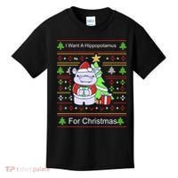 Ultimate Christmas I Want A Hippopotamus Ugly Kids T-Shirt thumb 0