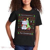 Ultimate Christmas I Want A Hippopotamus Ugly Kids T-Shirt thumb 2