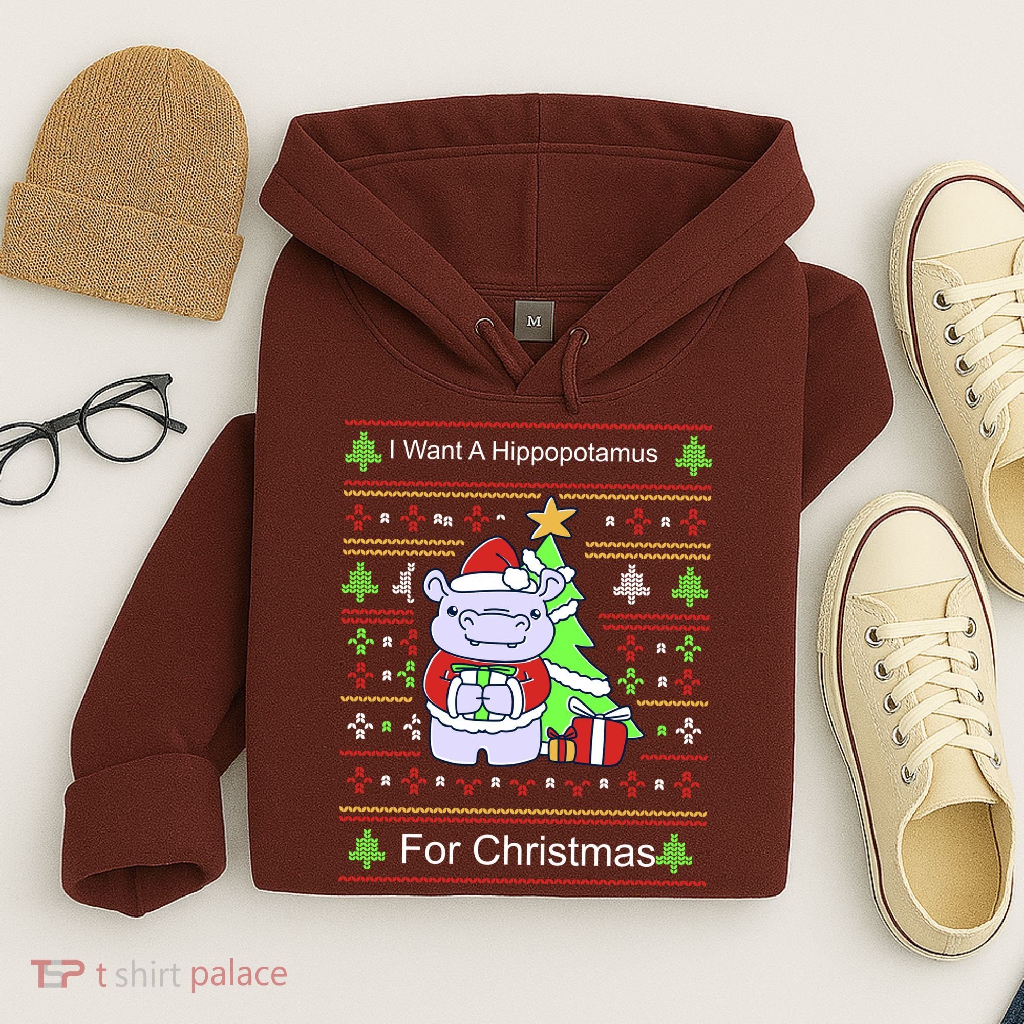 Ultimate Christmas I Want A Hippopotamus Ugly Hoodie