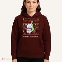 Ultimate Christmas I Want A Hippopotamus Ugly Hoodie thumb 5